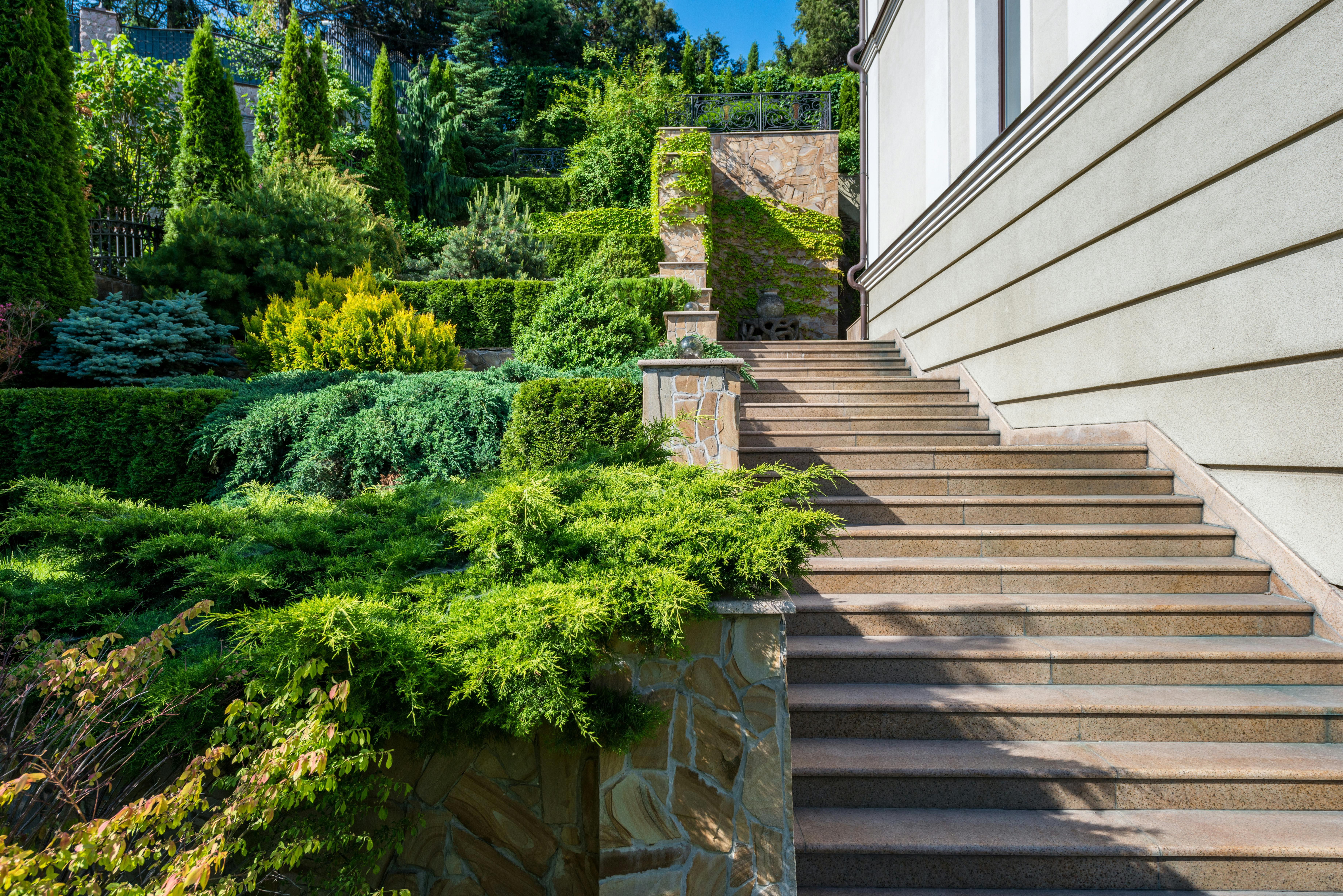Terrasse de jardin entretenue par paysagiste Hush Garden Saint-Rambert